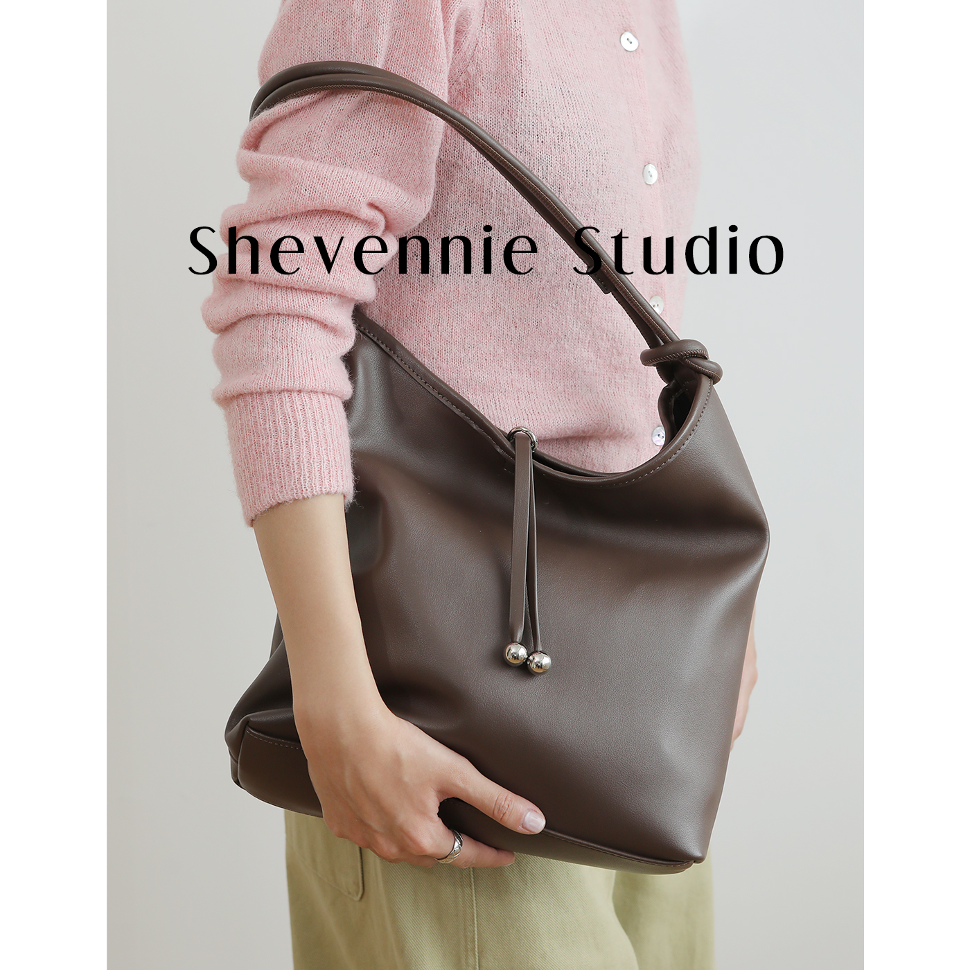 韩系简约休闲通勤进口牛皮托特包