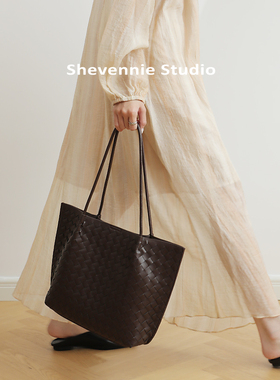 Shevennie真皮通勤手提单肩包腋下托特包购物包2025新款秋冬女包