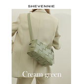 shevennie真皮编织小方包托特包斜挎大容量包包 2025新款 秋冬女包