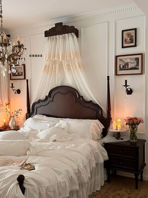 新客减美式复古实木床法式安娜床主卧1.8米双人床大床公主床卧室