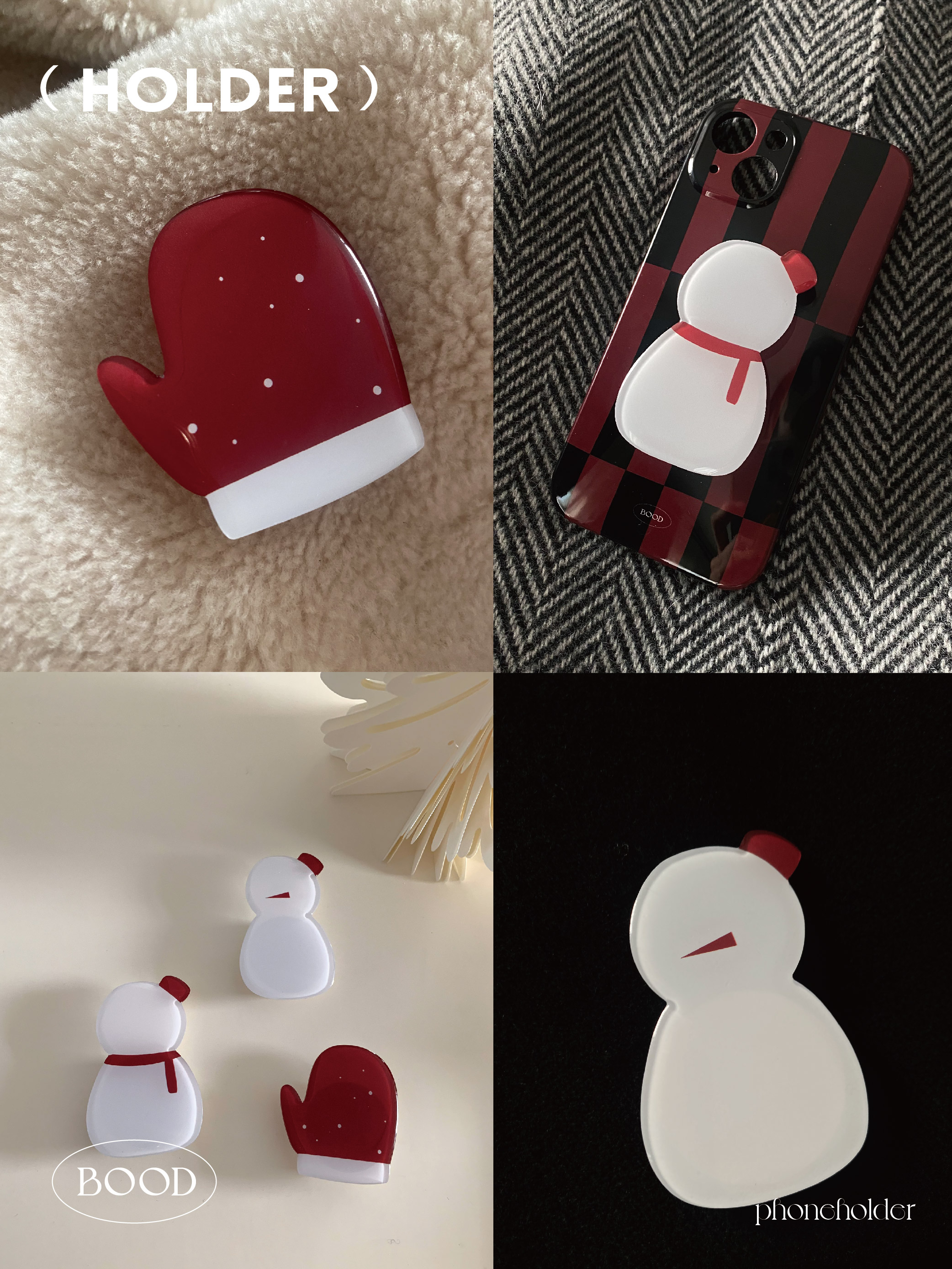 华为苹果适用可爱冬日雪人围巾