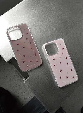BOOD原创 晚安樱桃带钻新款创意适用于17/17promax软壳苹果手机壳