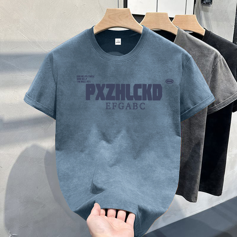 短袖美式潮流夏季麂皮绒新款男女生宽松休闲百搭半袖上衣简约潮流