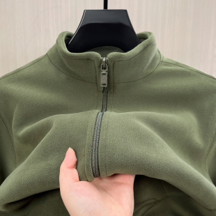 夹克 加绒加厚保暖立领外套男士 高端抓绒衣男摇粒绒开衫 卫衣秋冬季