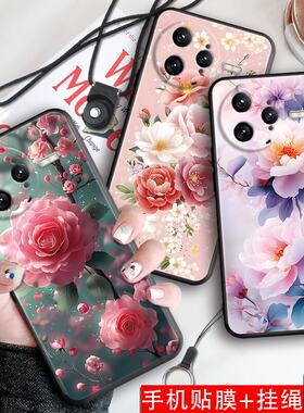 luckrider适用于红米k80pro手机壳miuik80pro保护套Hmk80pr0软胶rdemiK80pro花卉HongmiK8opro挂绳防摔女神外