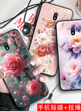 luckrider适用于红米8a可爱女生m1908c3ke新款彩绘redmi8A网红手机壳。红迷8a软硅胶hongmi爆款hm8a带挂绳m19