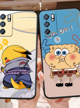 皮卡丘适用OPPOReno6手机壳PEQM00硅胶软套OPPORen06磨砂防摔软壳PEQMOO潮男个性reno6网红女磨砂护壳手机套