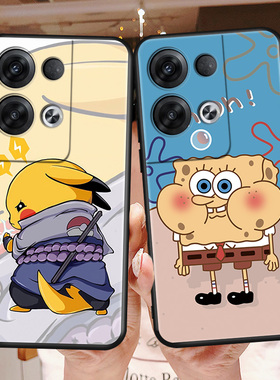 皮卡丘适用oppoReno8Pro+手机壳Reno8Por十oppo适用5g个性PFZM10全包oppopfzm防摔opporene创意外壳不顶膜
