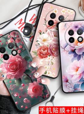 luckrider适用于realme13pro手机壳真我13pro保护套Ralme13pro花卉0pp0ralme13pr0防摔13pro挂绳真我L3pro软