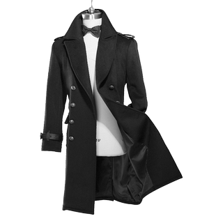 URSMART2014秋冬新款长款羊毛呢男士大衣毛料混纺切斯特男大衣