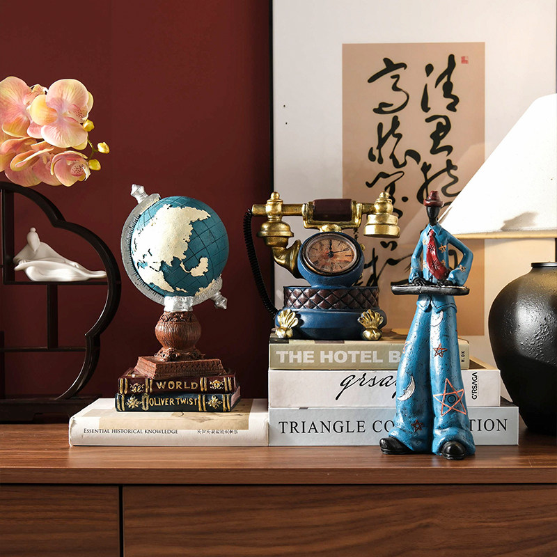 柜子欧式店铺怀旧复古玄关装饰品组合摆件电视柜书房组合家居酒柜