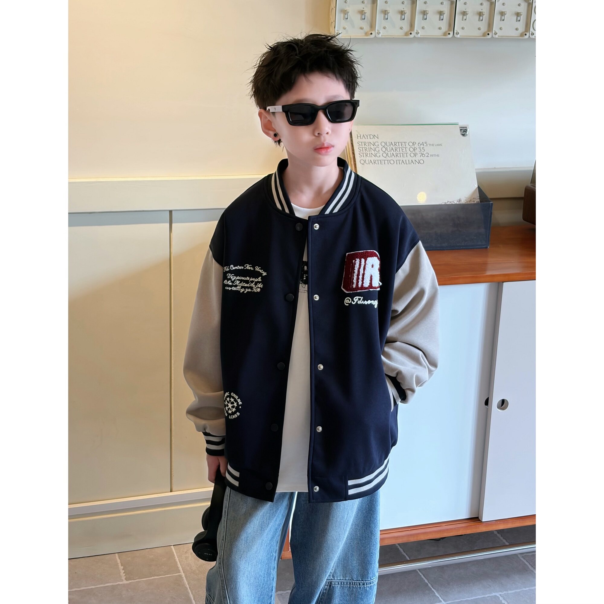 男童春装棒球服2026新款儿童洋气休闲外套中大童学院风运动夹克潮