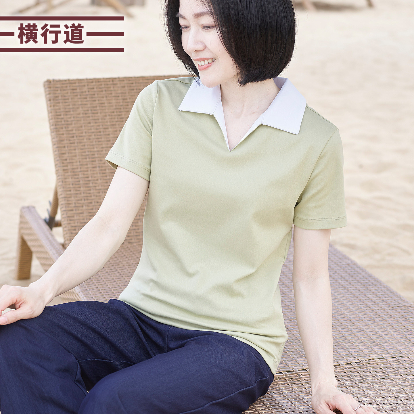 2026新款夏季Polo领短袖T恤女大码胖MM妈妈中年半袖夏装翻领上衣