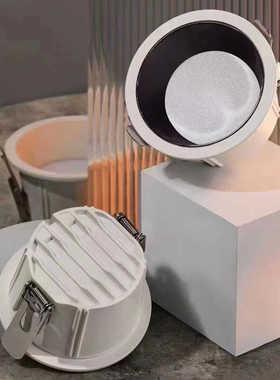 M2S筒灯深孔防眩枪黑色客厅嵌入式天花灯家用无主灯10W开孔75/90