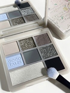 冷调蓝椰烟熏水泥盘！gogotales戈戈舞流沙熊眼影盘G01黑蓝色秋冬