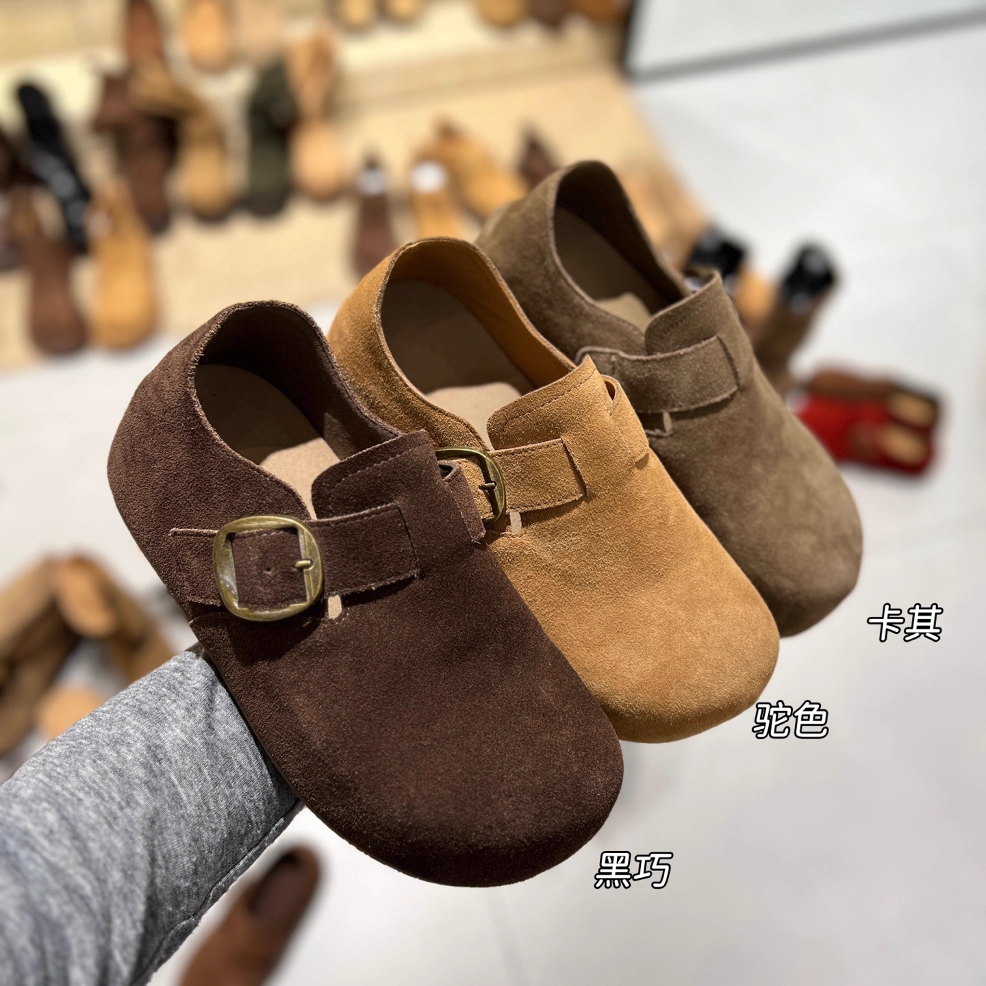 真皮厚底内增高勃肯鞋女muyuxi