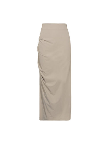 高腰侧开叉半身裙工装裙