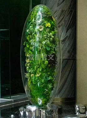 椭圆绿植装饰摆件亚克力售楼部