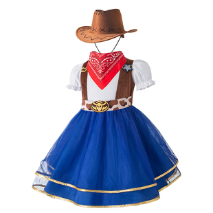 万圣节cosplay牛仔裙女儿童节日化妆舞会演出角色扮演公主服裙子