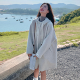 韩系减龄中长款连帽双面羊绒大衣女冬2024新款显瘦斗篷毛呢厚外套，女装毛呢外套，Yologo