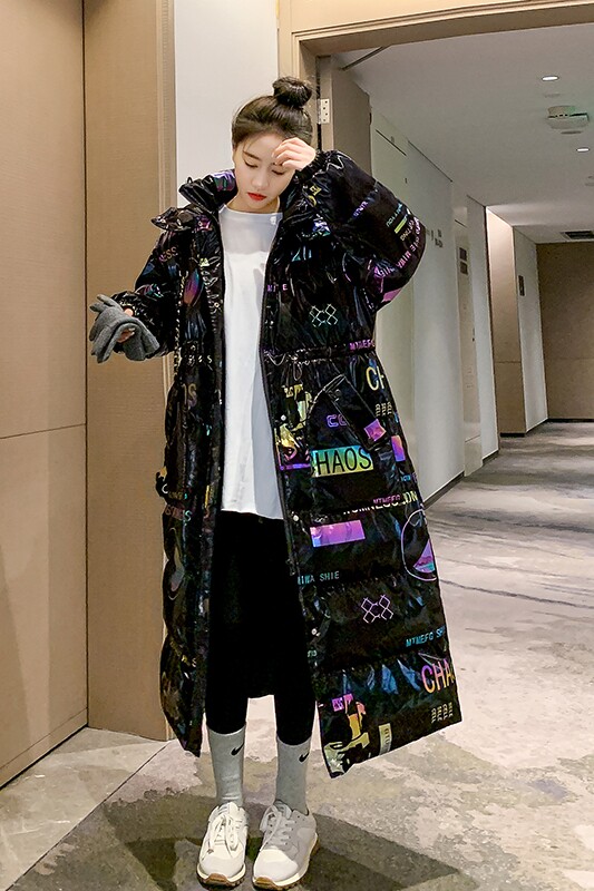 长款亮面免洗羽绒棉服女2024年冬季新款韩版宽松加厚连帽棉袄棉衣,女装羽绒服,Yologo