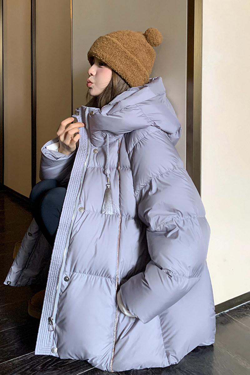 超好看灰色短款云朵泡芙羽绒服女冬2025年新款高级感面包服厚外套,女装羽绒服,Yologo