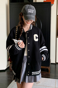 少女孩班服15高初中小学生宽松运动棒球服13大童14春秋16图片