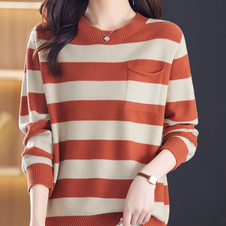 专柜棉线针织衫时尚休闲毛衣女