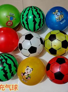 充气拍拍球儿童玩具球小皮球西瓜球幼儿园弹力球小篮球足球类玩具