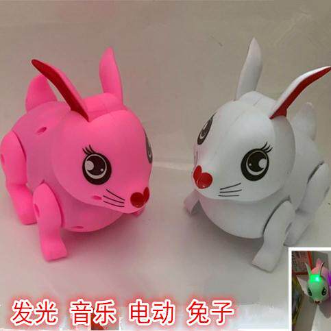 音乐行走蹦蹦兔仿真动物发光玩具