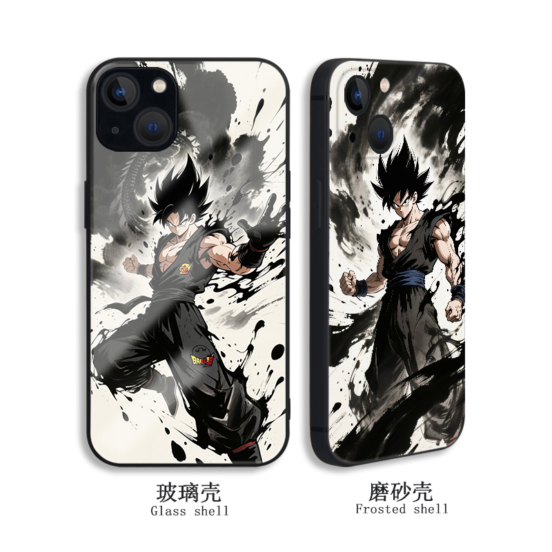 七龙珠孙悟空手机壳水墨画玻璃