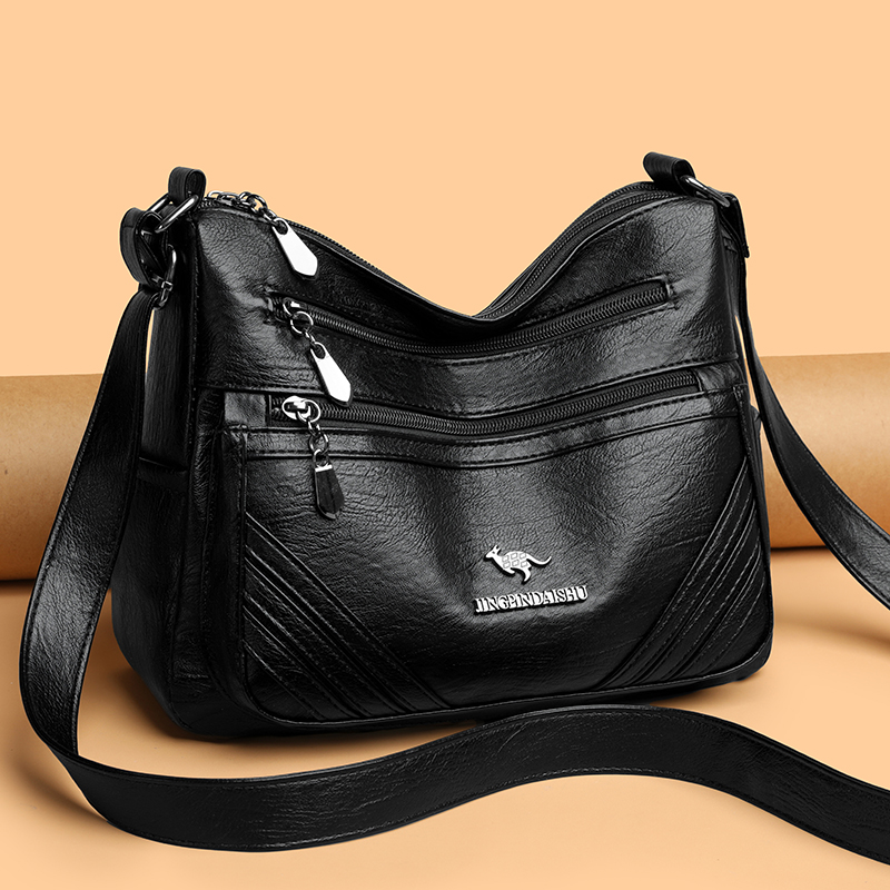 软皮大包包女2025新款中年斜挎包