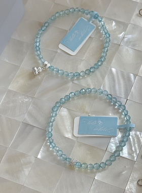 LolaWhite「冰蓝泪滴」S925纯银蓝托帕葫芦小蛮腰锆石手串手链