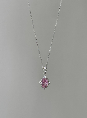 LolaWhite 「银河玫瑰」S925纯银镀18K粉晶复古项链低奢高贵精致