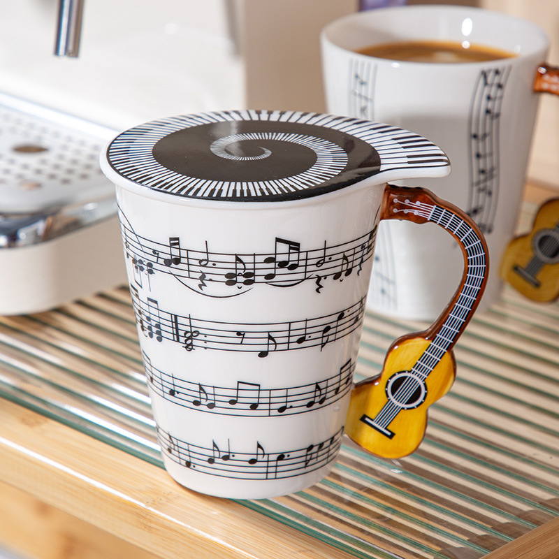 版权创意陶瓷马克杯3D木吉他手柄