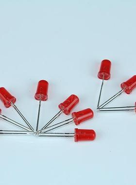 （型号：502 RUD）5MMLED红色短脚高亮红发红发光二极管10粒
