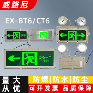 led防爆双头应急灯加油站EX防尘疏散安全出口指示消防通道灯36V