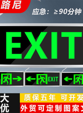 定制外贸款消防应急灯 EXIT出口标志灯通道紧急led安全出口指示灯
