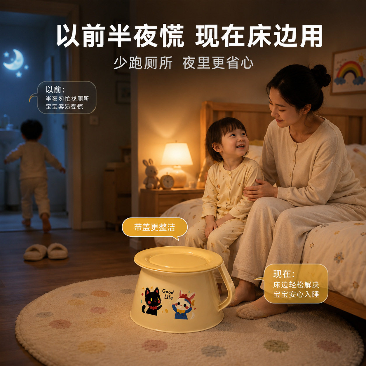 儿童痰盂家用尿盆尿桶小马桶婴幼儿女童卧室带盖坐便器宝宝小便盆
