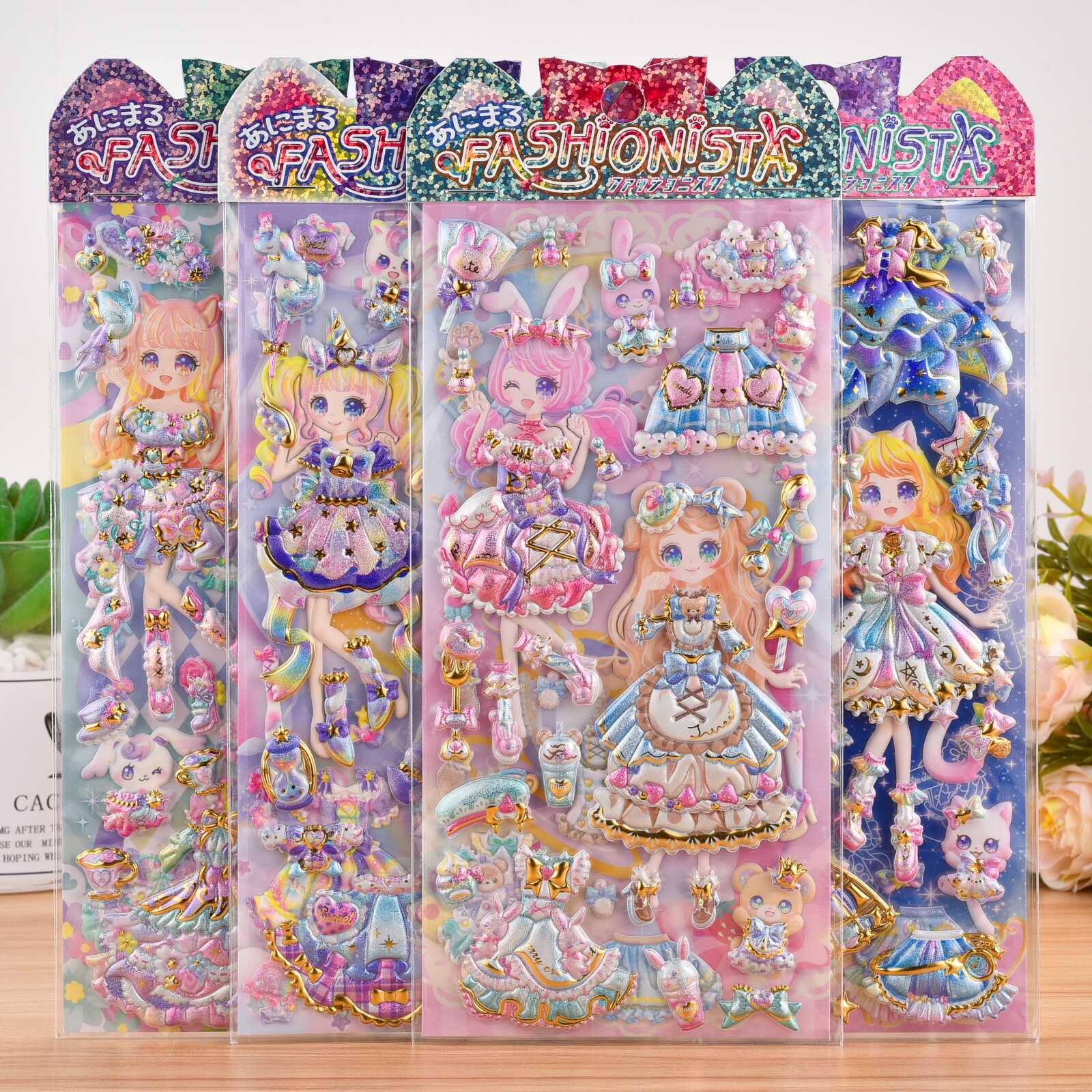 卡通女孩公主双层换装贴纸