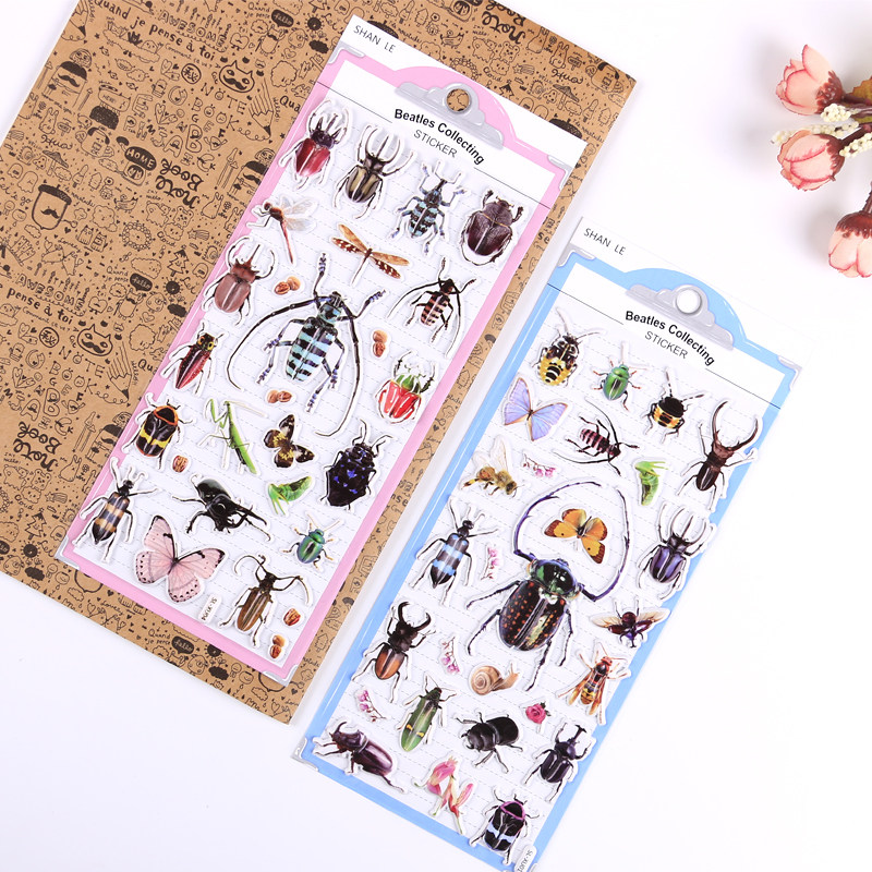 3D甲壳虫贴纸真实立体天牛独角仙儿童手工diy益智认知奖励小贴画,玩具/童车/益智/积木/模型,贴纸,淘宝优惠券,粉丝福利购,淘宝优惠卷