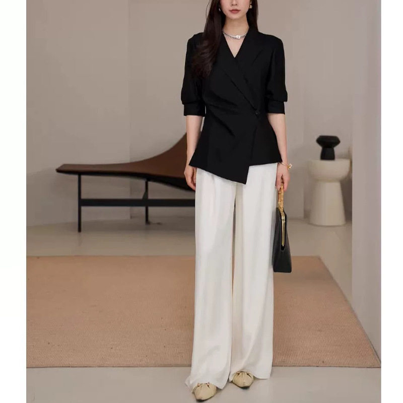 感时尚大码西装套装女韩版胖mm薄款西服半身裙两件套25101