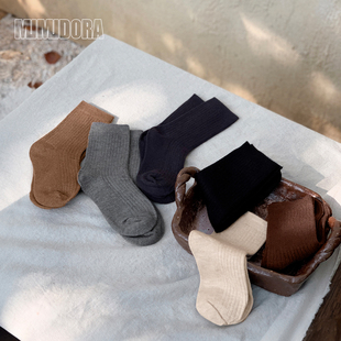 女童羊毛袜中筒袜加绒加厚秋冬款儿童袜子男童保暖袜宝宝短袜冬季
