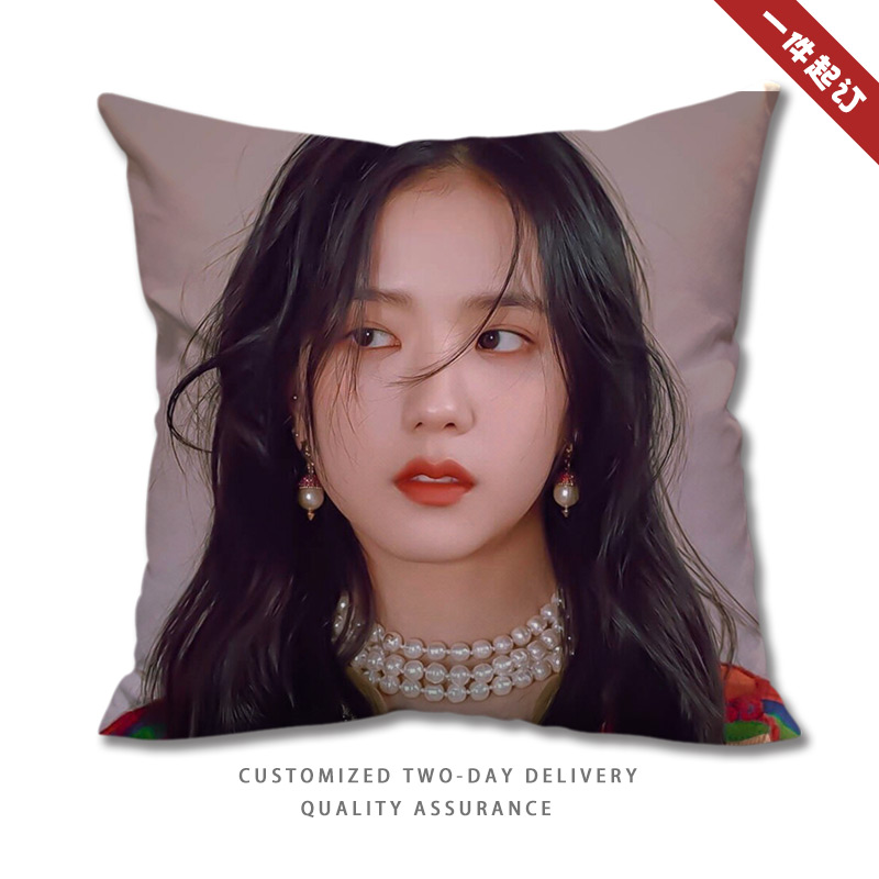 金智秀JiSoo同款娃娃black明星周边专辑海报写真来图定制抱枕靠垫