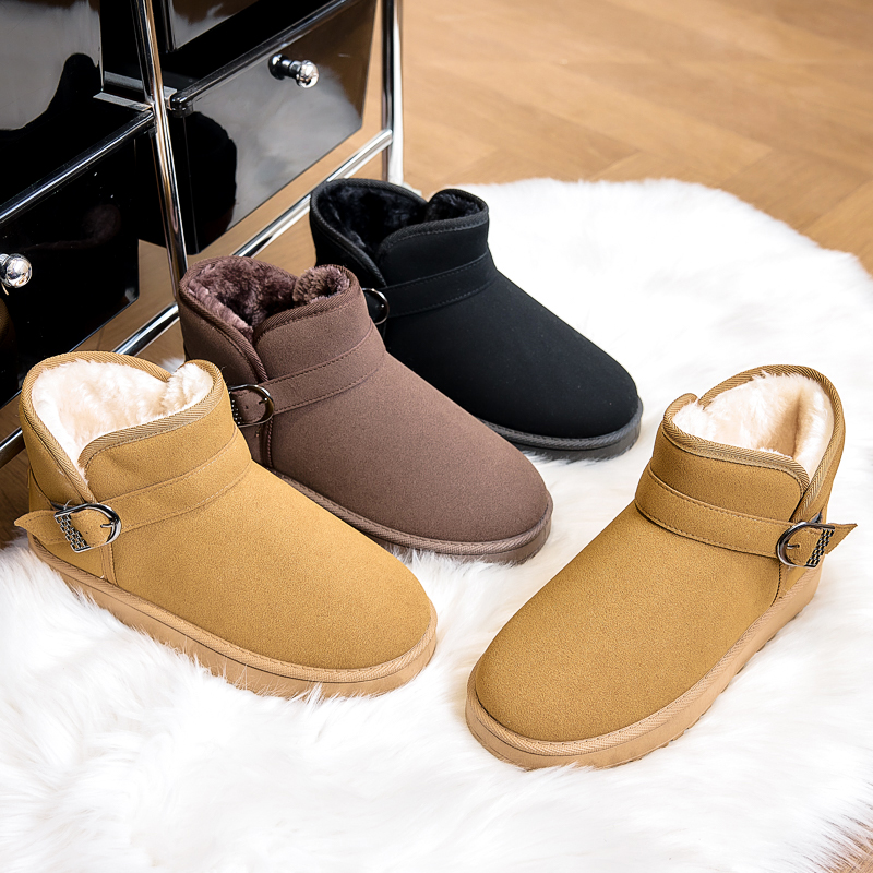 雪地靴男士女主2025新款冬季加绒加厚一脚蹬大棉鞋保暖面包鞋潮流
