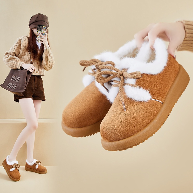 2025冬季新款加绒勃肯鞋ins韩版女学生厚底保暖棉鞋休闲鞋m07爆款