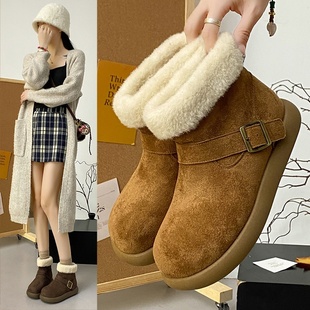 bn5002爆款 加绒高帮雪地靴2025冬新款 棉鞋 保暖休闲鞋 学生ins韩版