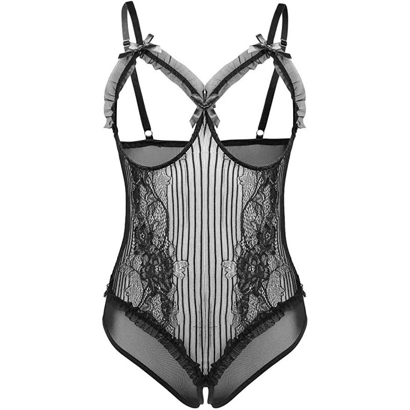 lace one-piece suspender underwear性感漏背蕾丝连体塑身内衣女