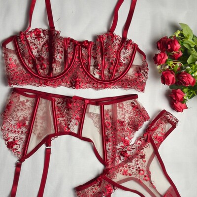 Sexy underwear pajamas home dress mesh bra set内衣文胸套装