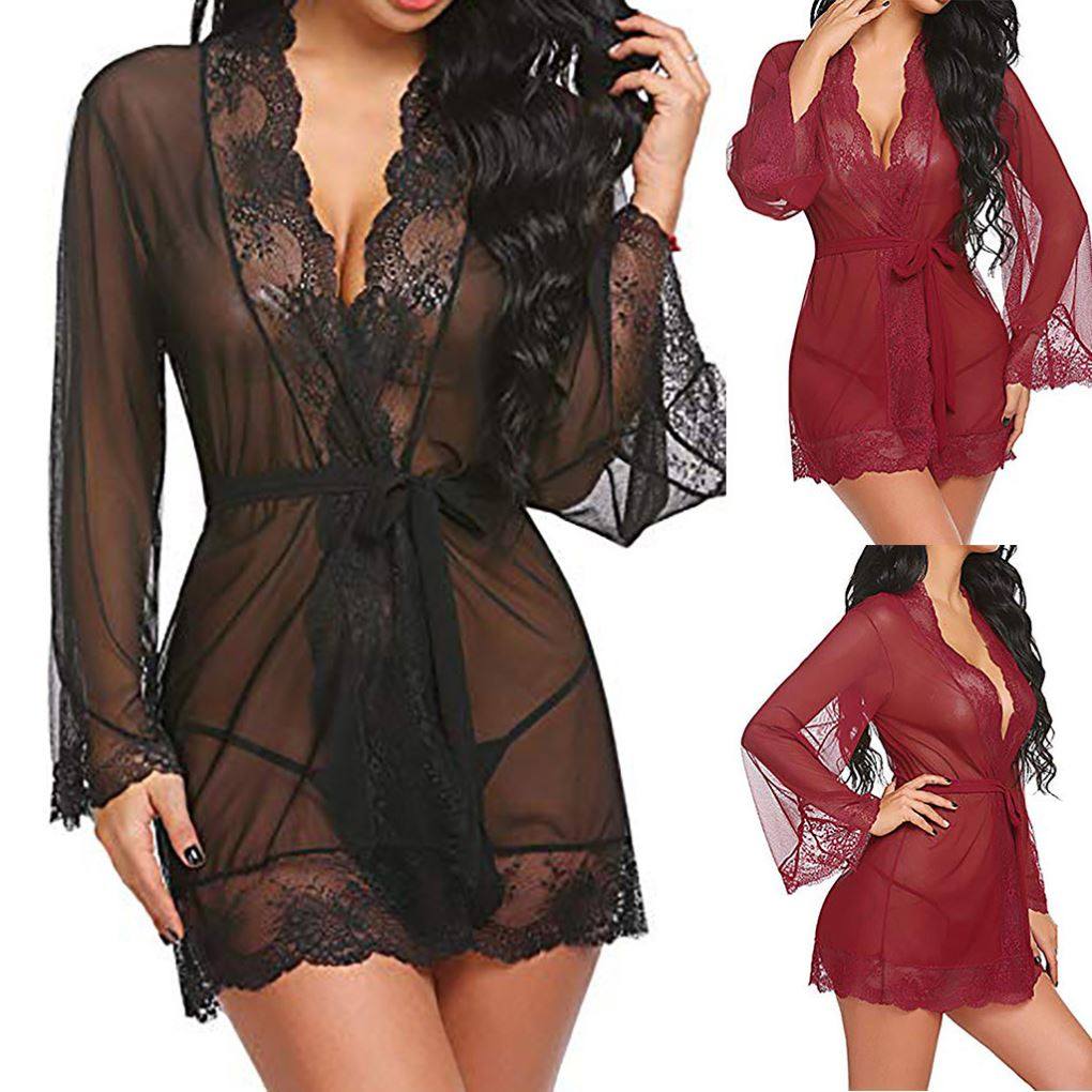 Pajamas, robe, bathrobe, plus size nightdress, sexy lingerie